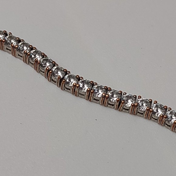 Silver Tone And Clear Rhinestone Bracelet - Picture 8 of 15